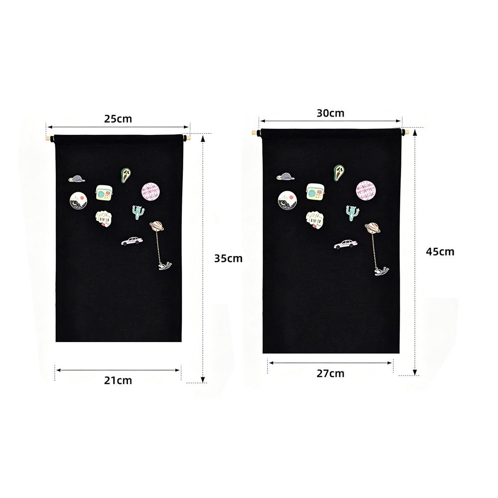 2 Piece Canvas Pin Badge Organizer Display Banners for Wall Hanging