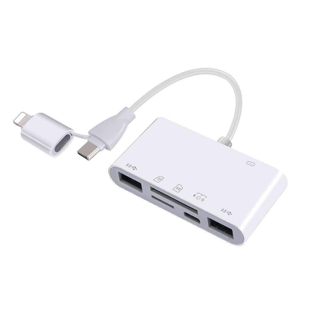 For iPhone iPad  5 in 1 USB-C SD Card Reader USB-C to Memory Card OTG Adapter