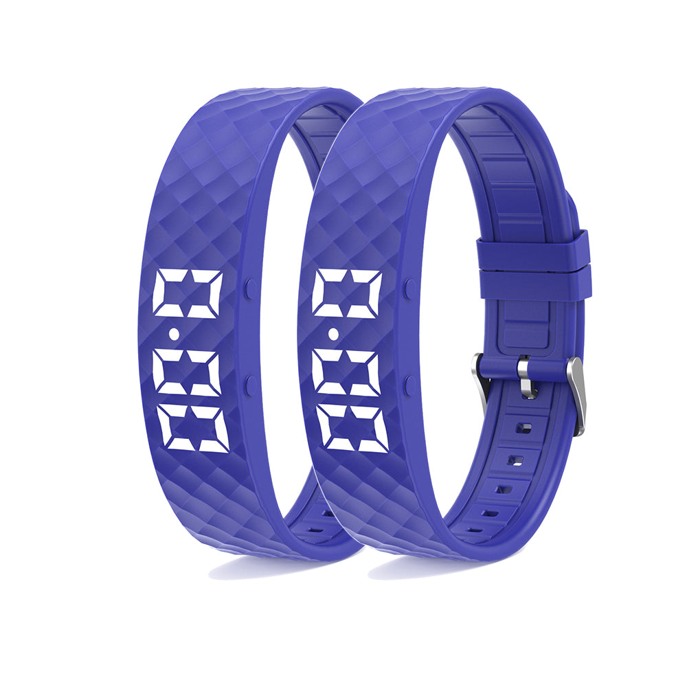 2Pcs Vibrating Alarm Wristband Silent Wrist Watch for Deep Sleepers with Sleep Monitor