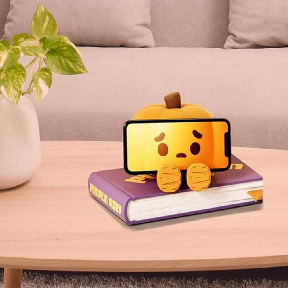 2Pcs 9.5x9.5x8.4cm Cute Pumpkin Silicone Night Light Sensory Interactive Night Light