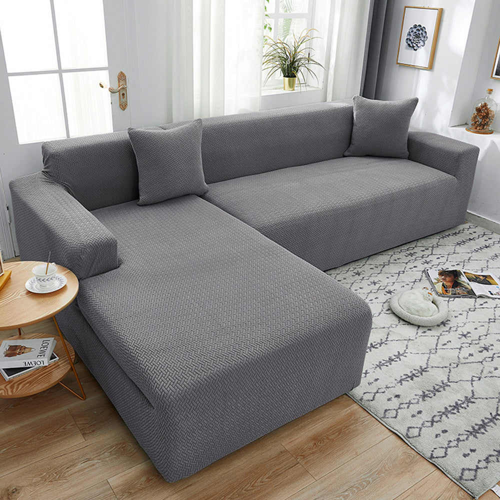 Elastic Full-Cover T-Shaped Jacquard Universal Sofa Slipcover for 1-4 Seater
