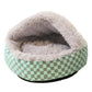 Plush Cushioned Hooded Winter Pet Bed