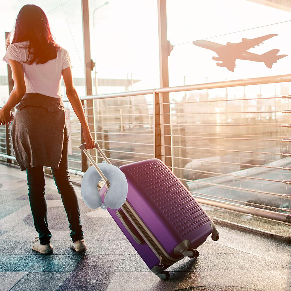 Travel Pillow Memory Foam U Shaped Neck Pillow with Storage Case for Airplane Chair