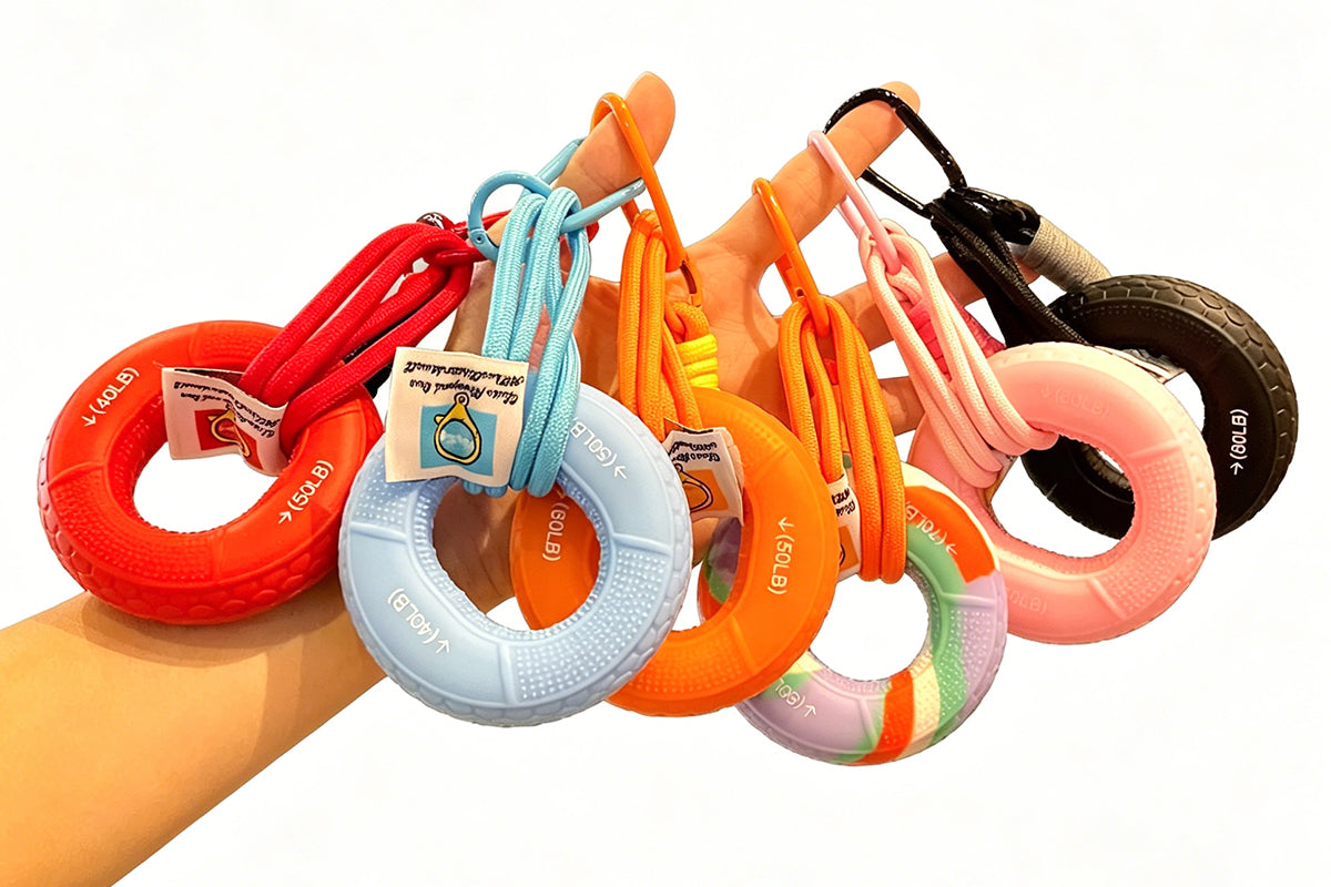 Silicone Grip Strength Ring Hand Exerciser Stress Relief Keychain