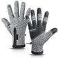 Winter Gloves Thermal Touch Screen Windproof Warm Outdoor Cold Weather for Men Women-Grey