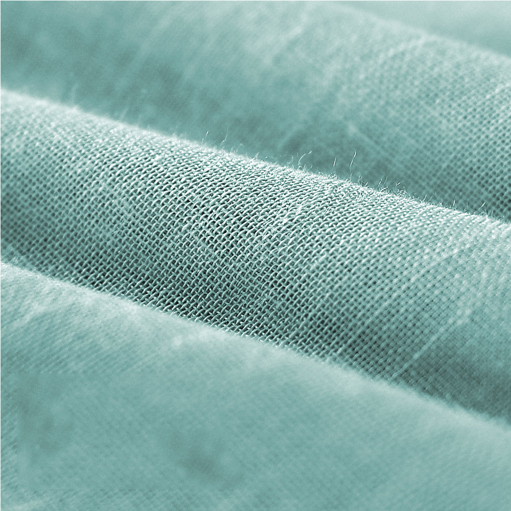 2Pcs Linen Sheer Curtains Living Room Curtains Pair Privacy Linen Draperies-Green