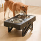 Elevated Pet Feeder Food Water with Double Bowl Adjustable Height Raised Stand
