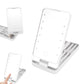 Compact LED Makeup Mirror with Cosmetic Brush and Holder