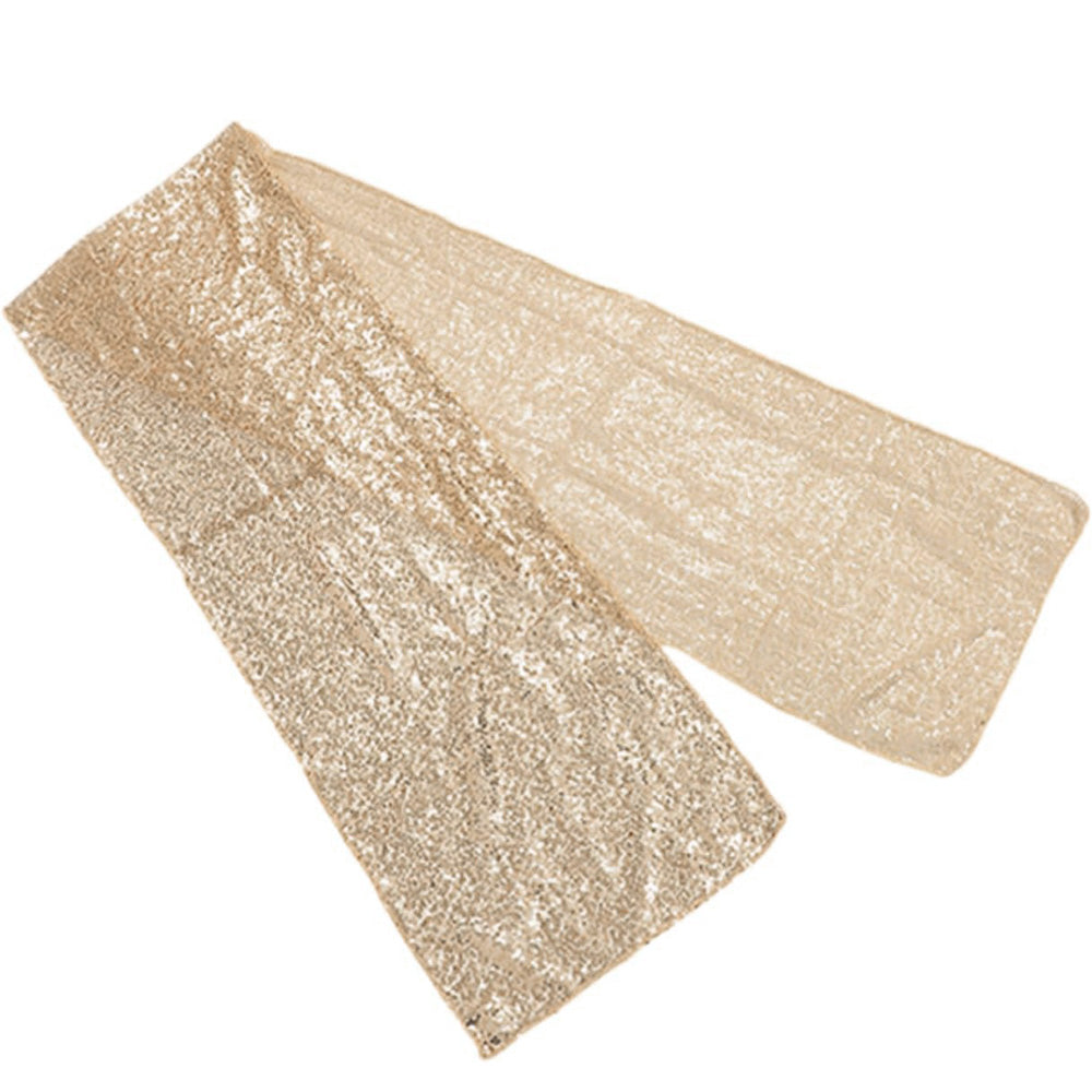 High Density Sequin Table Runner for Weddings Parties and Holidays-Gold