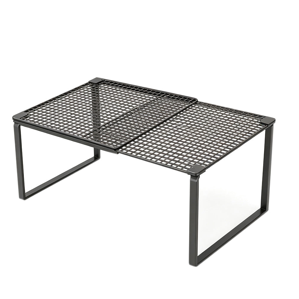 Expandable Carbon Steel Closet Shelf and Adjustable Storage Rack-Black