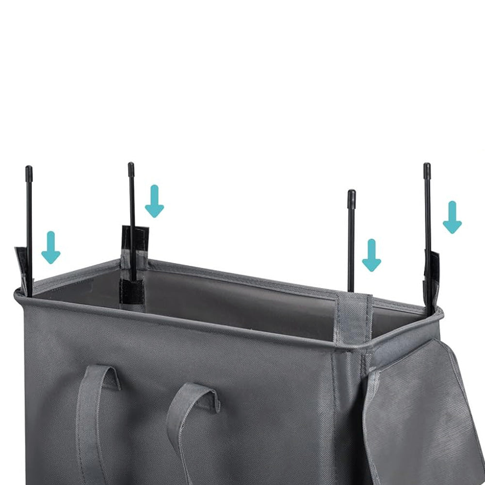 65L Laundry Basket with Wheels Lid Handle Foldable Dirty Clothes Basket for Home Dorm