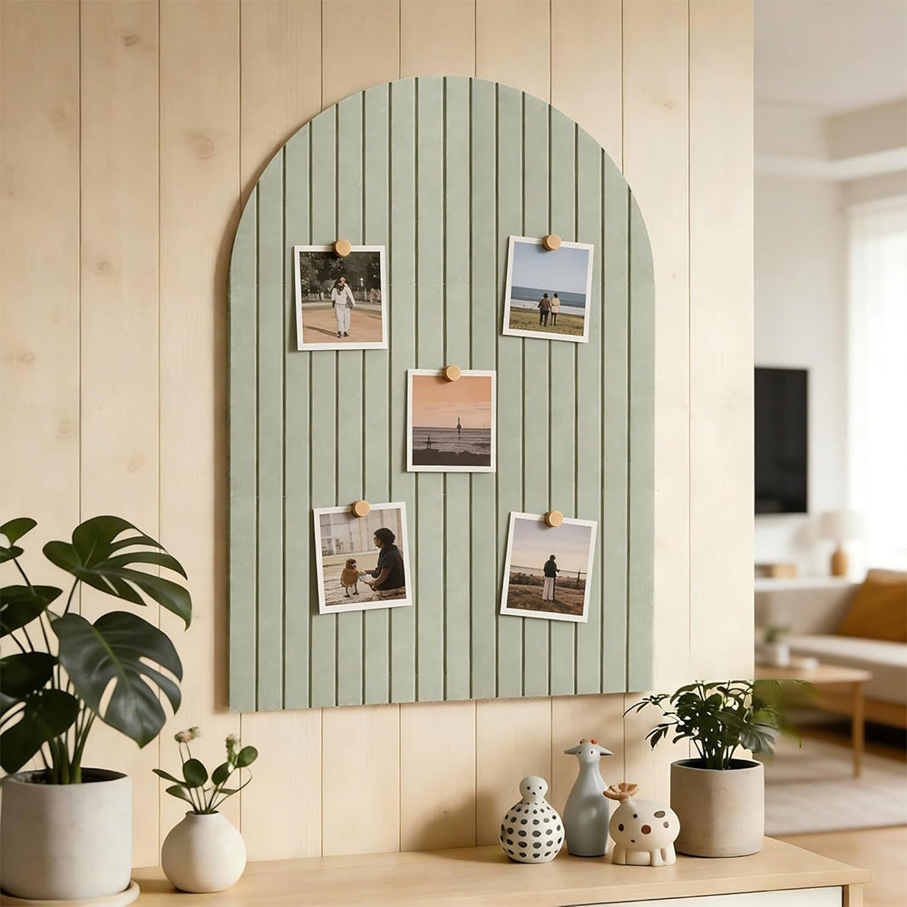 Large Arched Felt Bulletin Board with 30 Push Pins for Home Office School