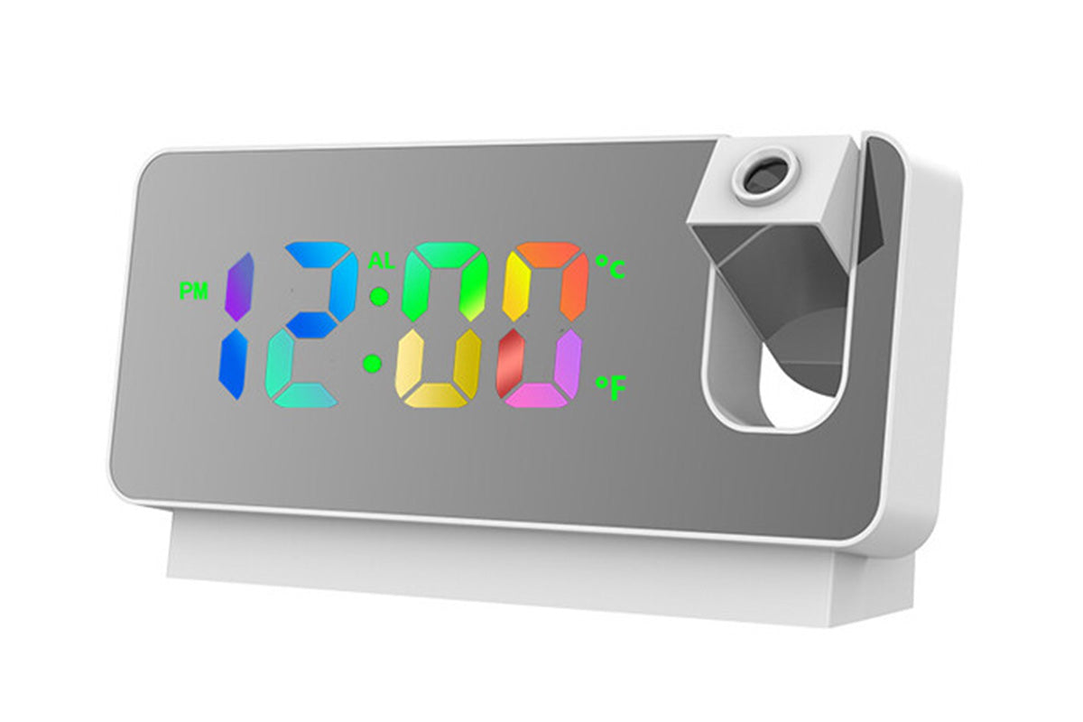 LED Digital Smart Alarm Clock with Projection Temperature Time LCD Display
