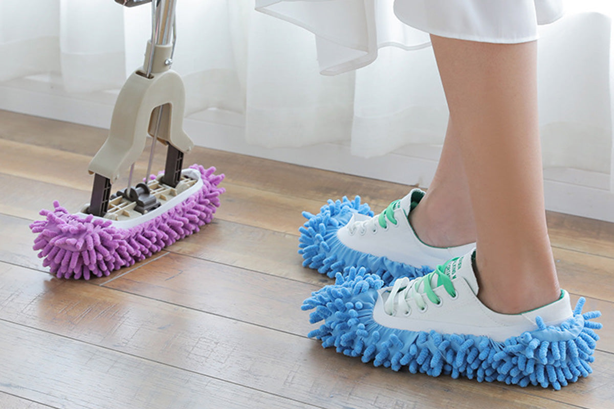 5 Pairs Mop Slipper Shoe Covers Floor Cleaning Foot Socks Washable Reusable
