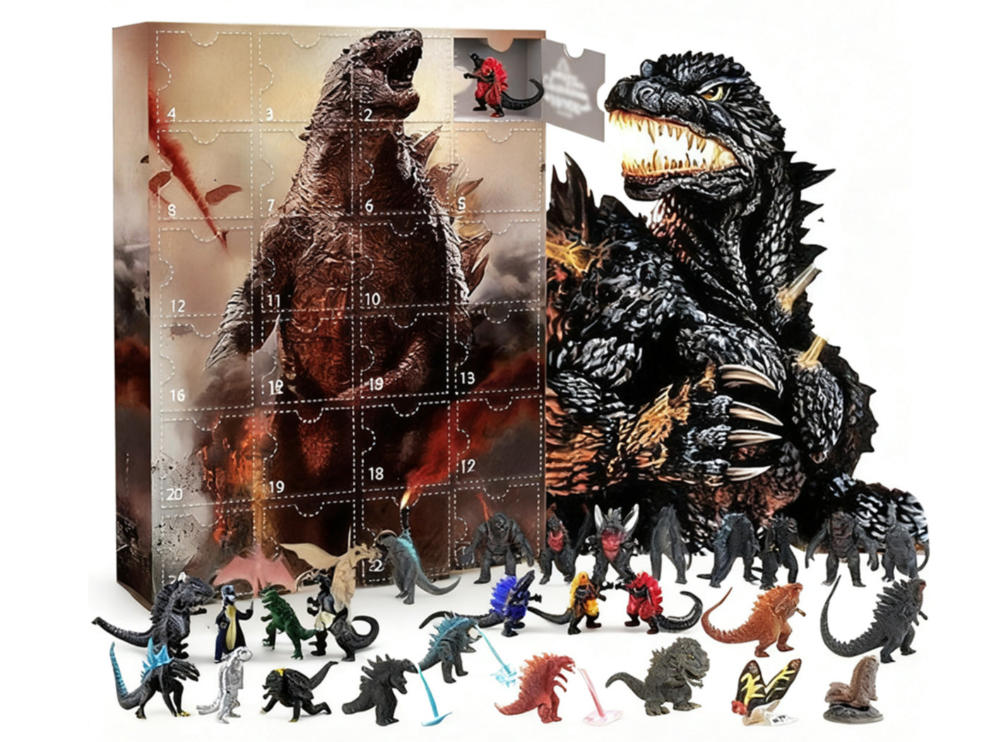 Godzilla Inspired Christmas Countdown Calendar 24 Day Advent Calendar Xmas Tree Ornaments