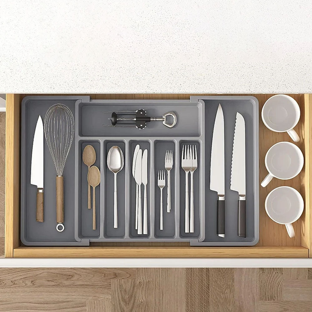 Expandable Utensil Tray Kitchen Drawer Organizer for Forks Knives