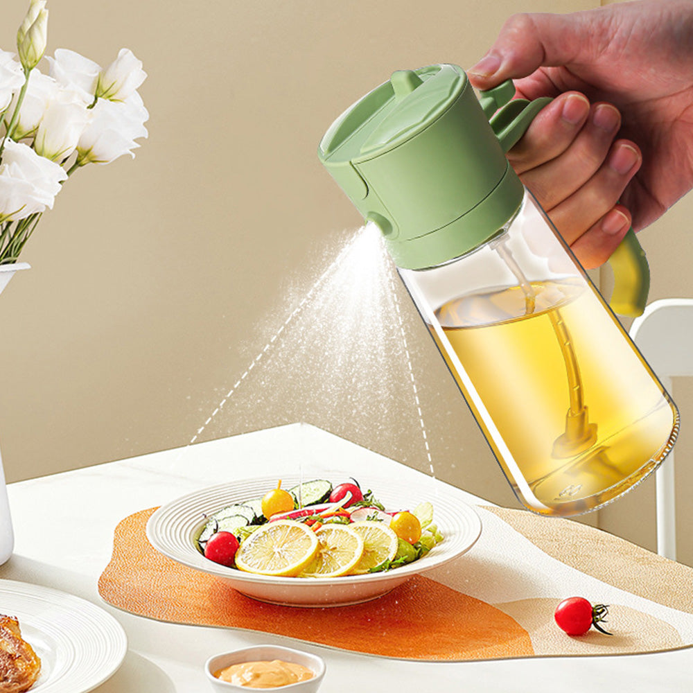 2 in 1 Olive Oil Dispenser with Pouring and Spraying Function 470ml Capacity