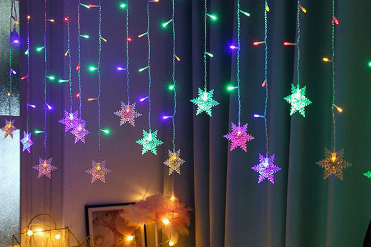 4m Curtain String Lights Waterproof Christmas Window Lights for Party Decorations