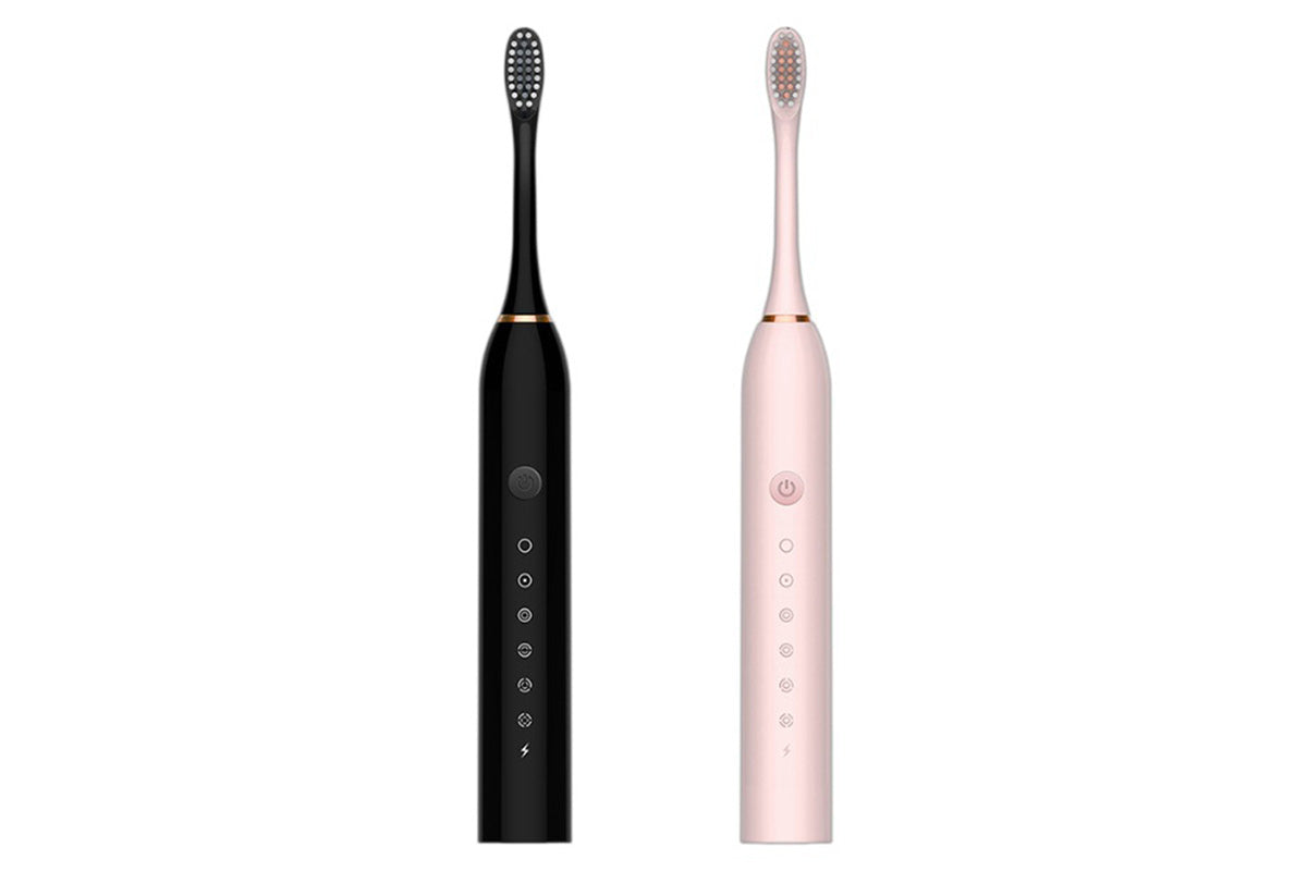 Couple's Electric Toothbrush Set with Travel Case -White and Pink
