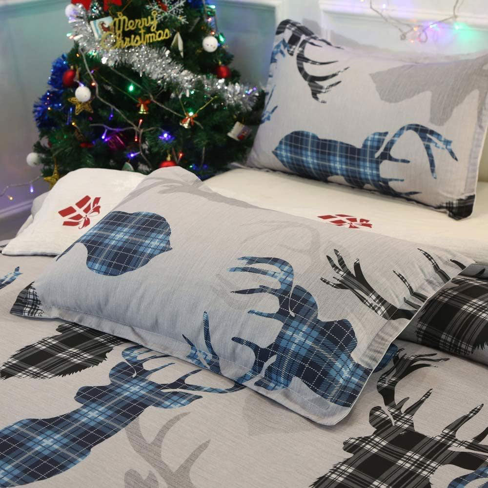 Christmas Pattern Quilt Duvet Doona Cover Set Single Double Queen King Size Bedding Set