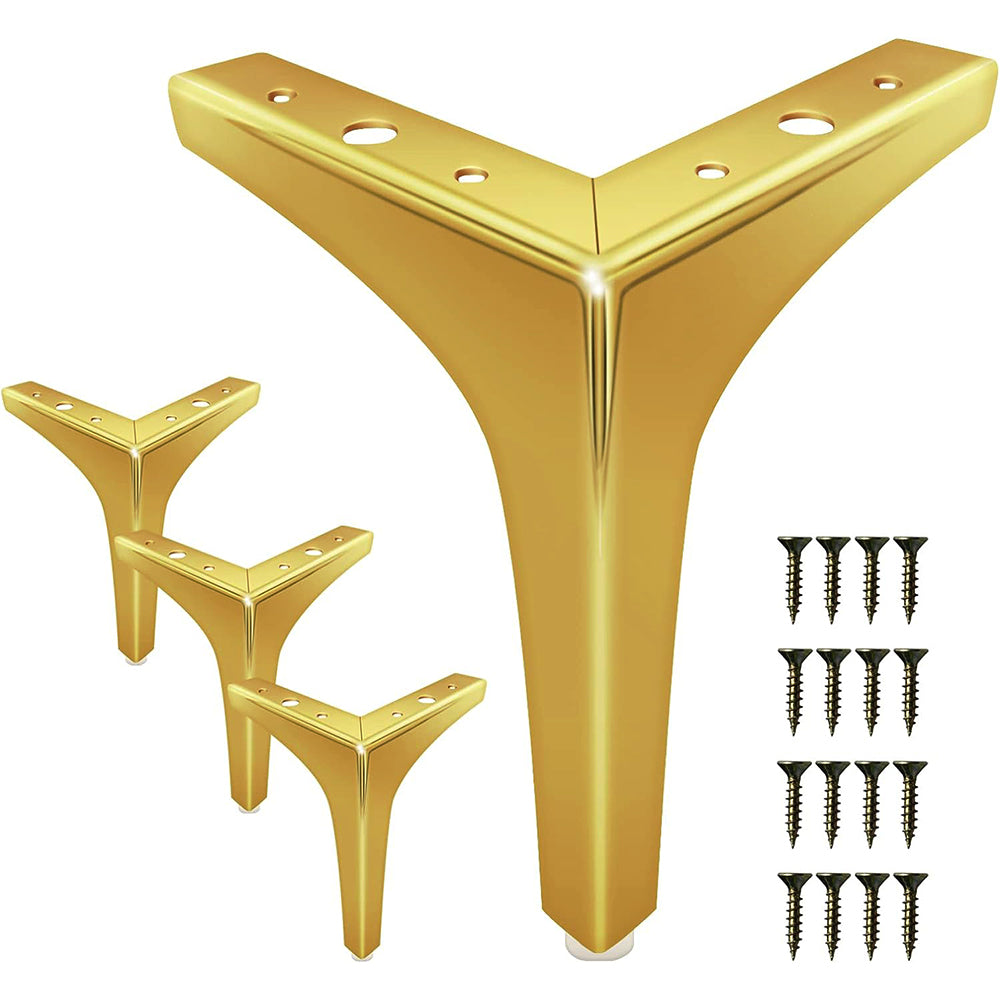 4Pcs Metal Triangle Furniture Legs Replacement For Bed Sofa Cabinet