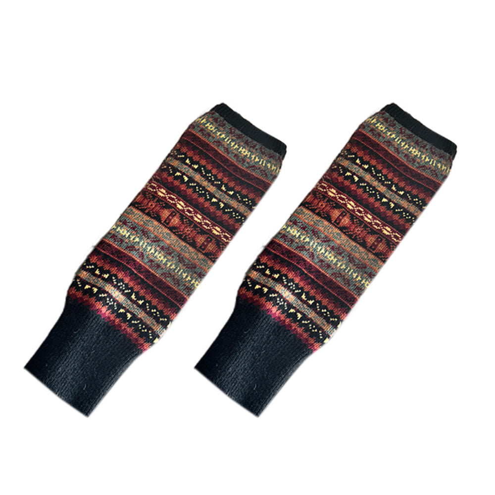 1 Pair Multicoloured Leg Warmers for Women Warm Over Knee Boot Socks for Winter