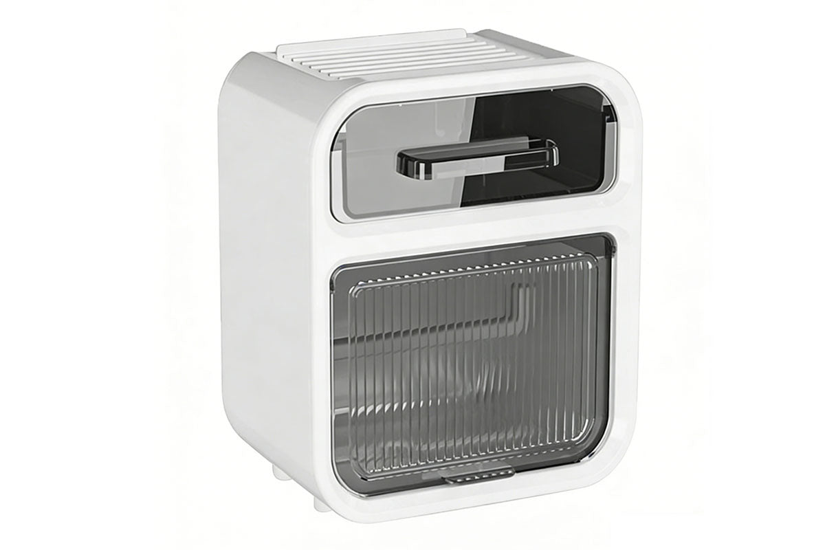 Wall Mount Tissue Holder with Clear Window Large Capacity Paper Dispenser for Bathroom