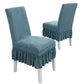 2Pcs Stretch Dining Chair Covers with Ruffled Skirt Stain and Wrinkle Resistant Fabric