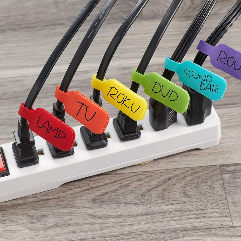 100Pcs 9 Colors Water Resistant Cable Tags Wire Labels for Cable Management