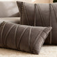2PCS Velvet Bandage Stripe Cushion Cover Set Throw Pillow Cases for Sofa-Grey