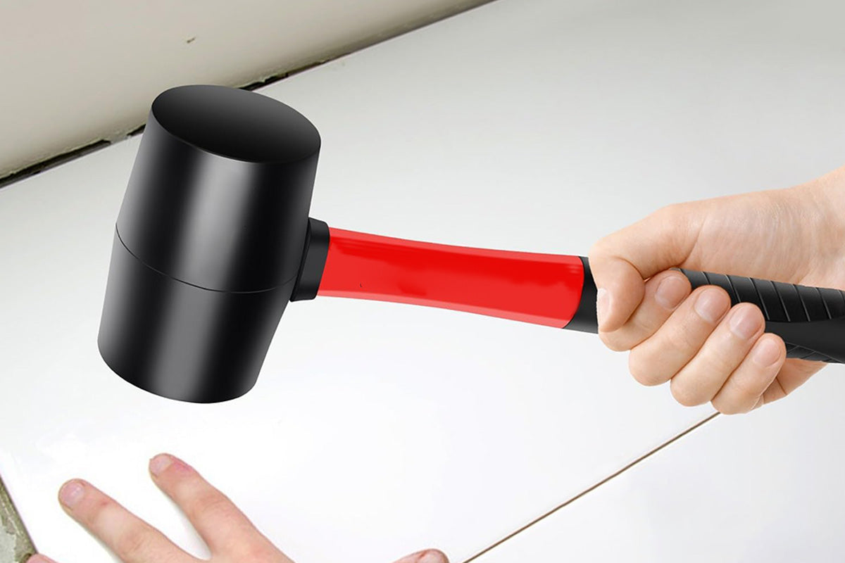 8oz Rubber Mallet Hammer Fiberglass Handle for Flooring Tent Stakes Woodworking