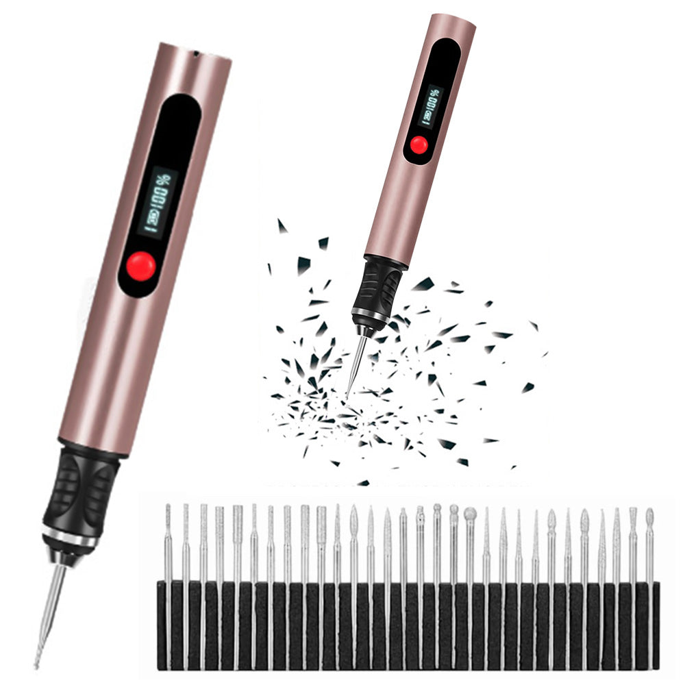 Electric Engraving Pen with 30 Bits 3-Speed Adjust Engraving Pen for Metal Wood Glass