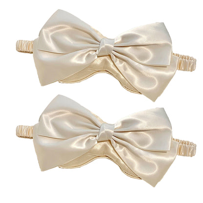 2Pcs Silk Bow Tie Relieve Fatigue Travel Eye Mask