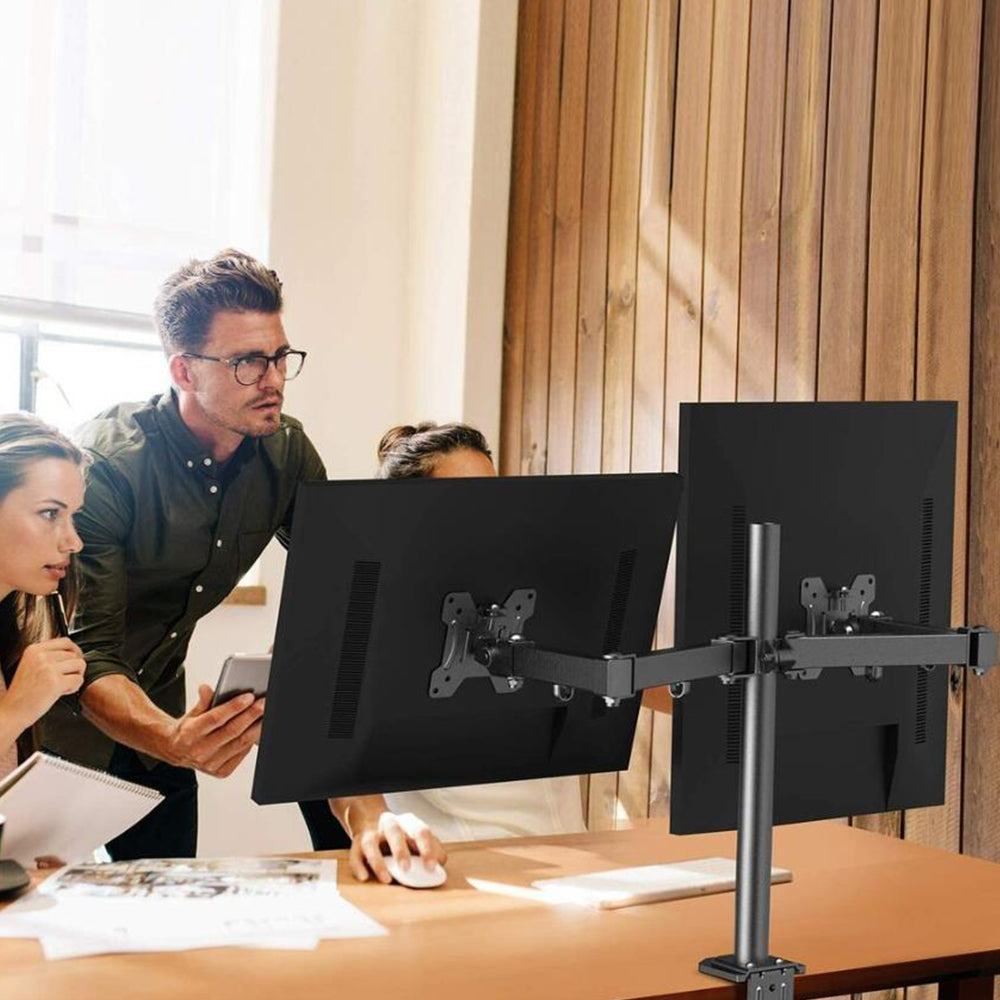 Arm Desk Mount Dual TV Screen Monitor Holder Bracket