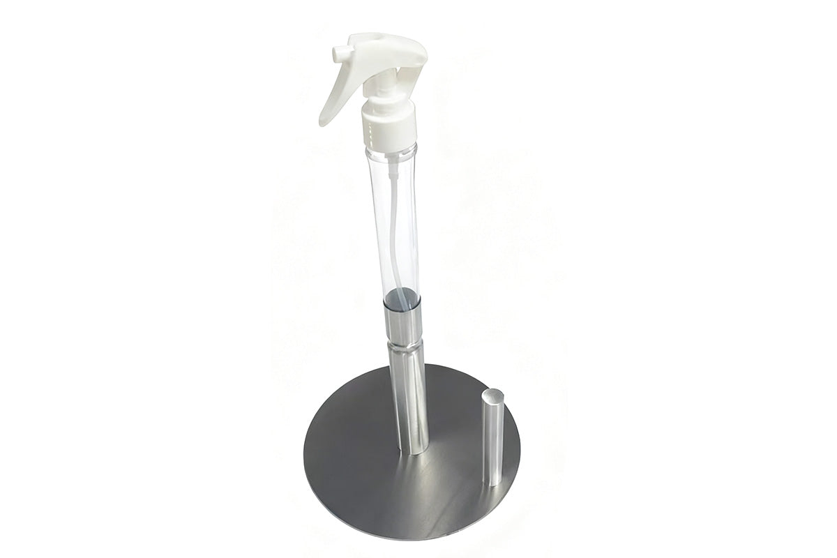 Standing Paper Towel Holder with Spray Pump Papertowels Roller Sprayer