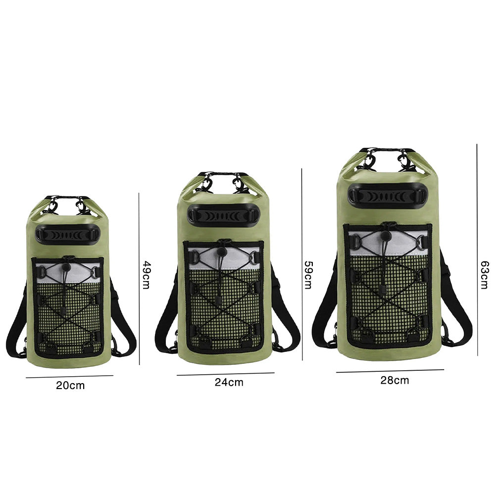 Roll-Top Backpack With Handle Dry Bag Outdoor Bag For Fishing Boating Camping