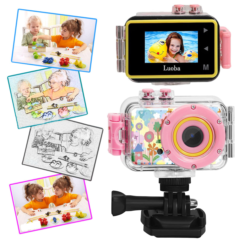 Kids Waterproof Camera Toys Outdoor Sports Camera with 32GB Memory Card