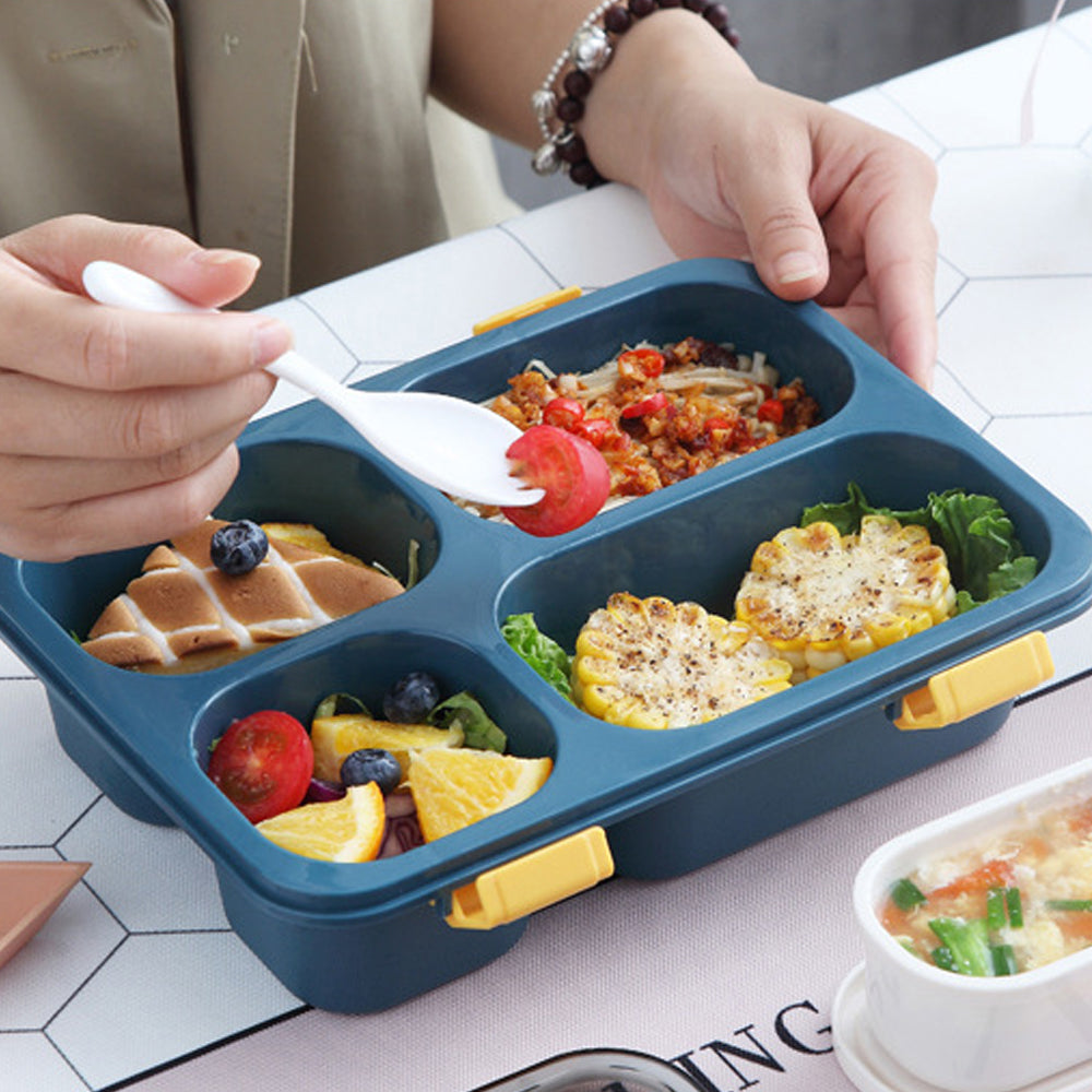 Portable Microwaveable Lunch Box Bento Box-4-Compartment