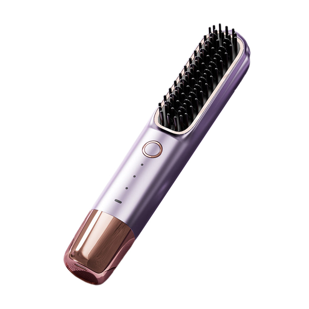 Rechargeable 2-in-1 Cordless Hair Straightener Brush and Curler