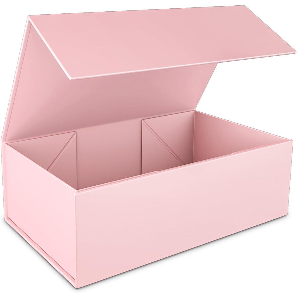 Easy Attached Foldable Cardboard Gift Box for Holiday Packaging-Pink