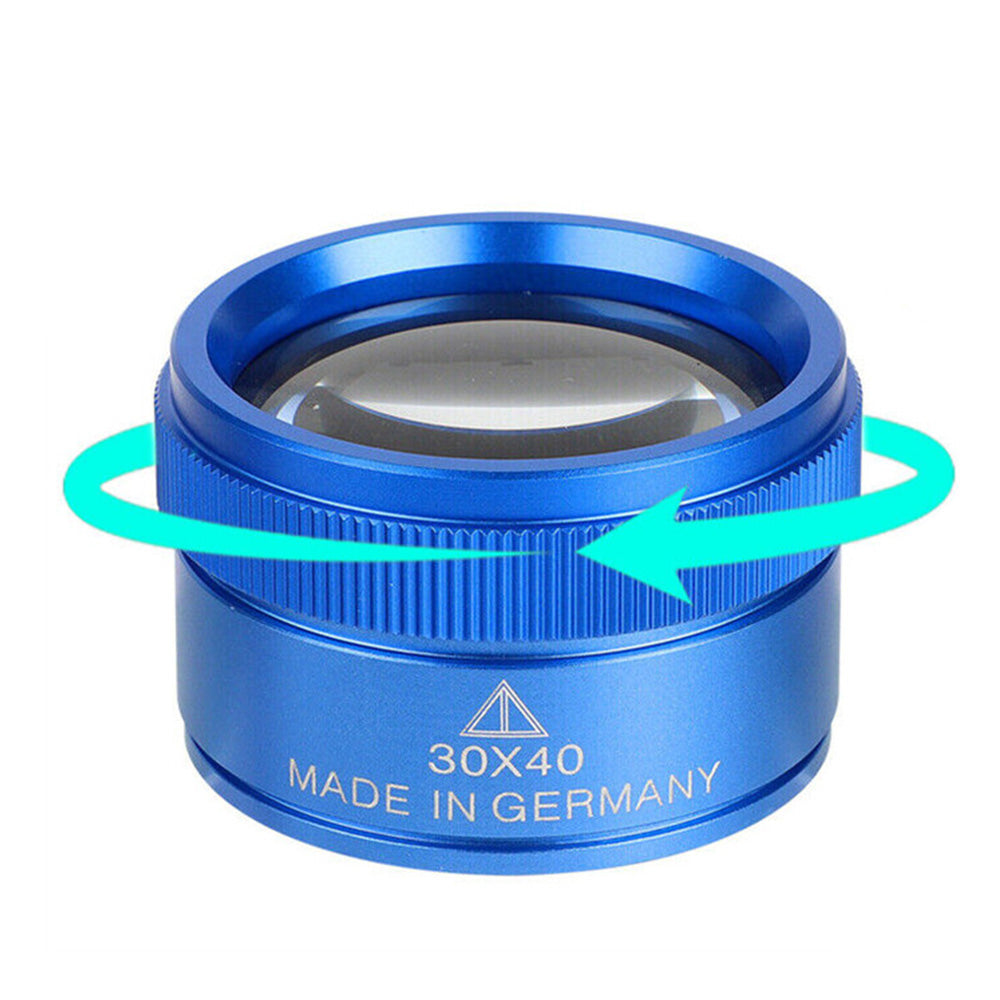 30X Magnifying Glass Optical Lens with Metal Frame for Jewelry Coin Inspection