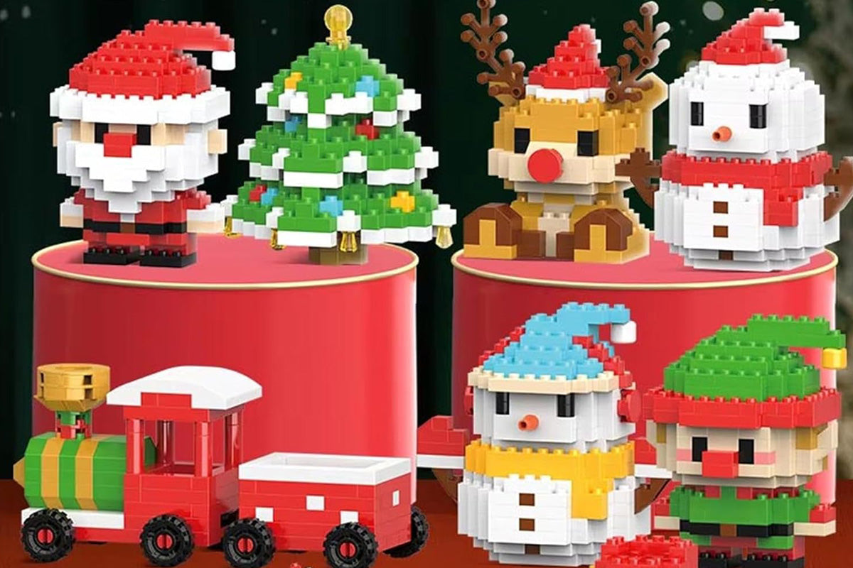 Christmas Building Blocks Set Xmas Building Figures DIY Stocking Stuffers