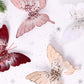 8pcs 3D Fabric Butterfly Clip Ornaments Sequins Glitter Trim Butterfly Clips Decor for Christmas Tree