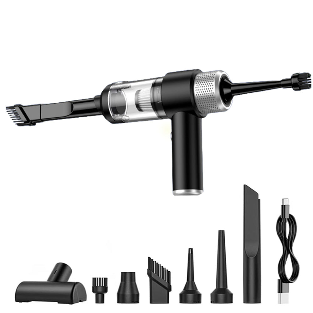 4-in-1 Handheld Air Duster and Car Vacuum Cleaner with LED Light