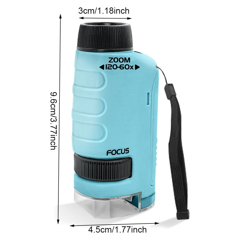 Portable Pocket Microscope Science Educational Toy with 12 Microscope Slides