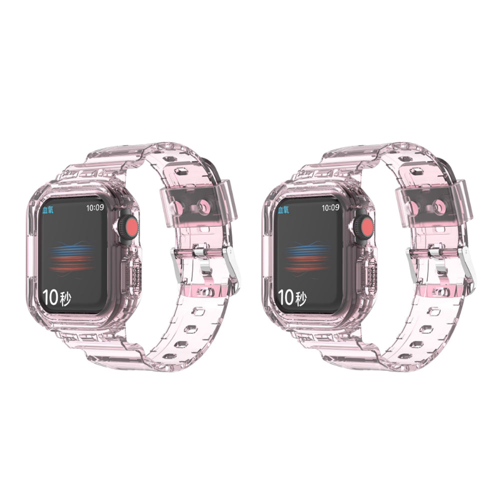 2Pcs Transparent Sports Wristband Replacement Strap for Apple Watch