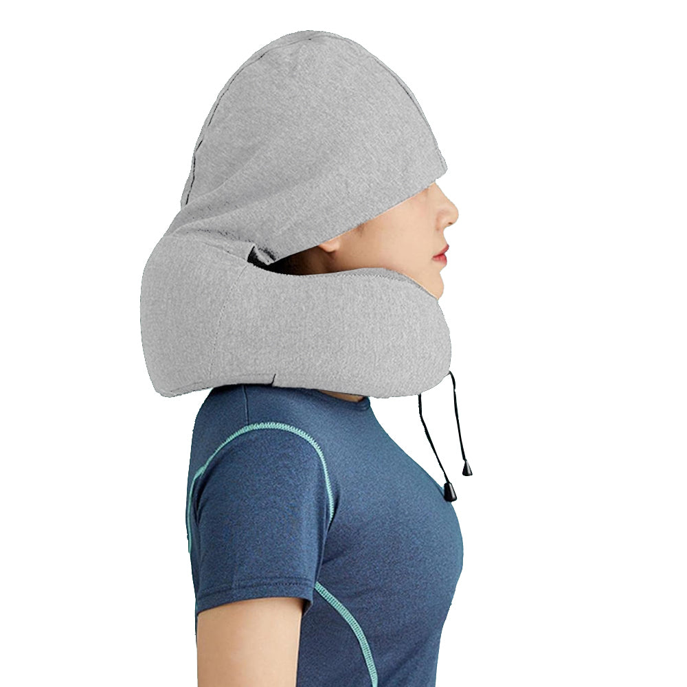 Hooded U Shaped Removable Travel Neck Pillow