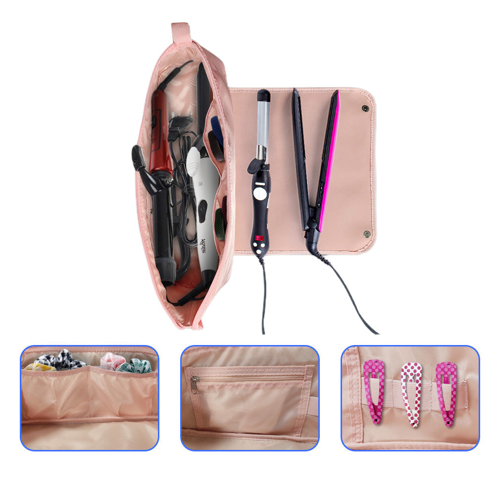Hot Hair Tools Travel Bag with Heat Resistant Mat for Curling Iron Straightener