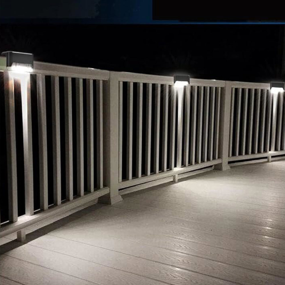 4Pcs LED Solar Fence and Step Lights for Outdoor Garden Stairs and Deck