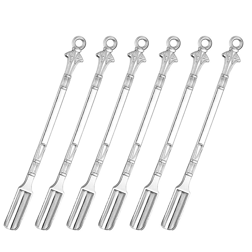6Pcs Mini Metal Scoop Portable Small Sampling Spoon for Spice and Coffee